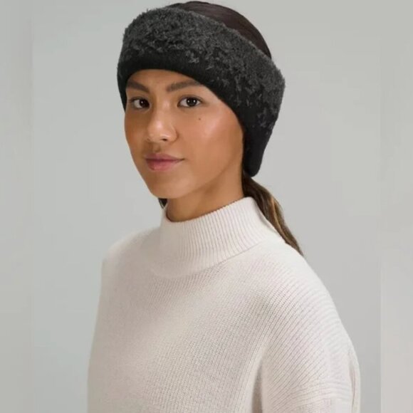 Lululemon Ombre Knit Textured Ear Warmer Black/Grey - Picture 1 of 3